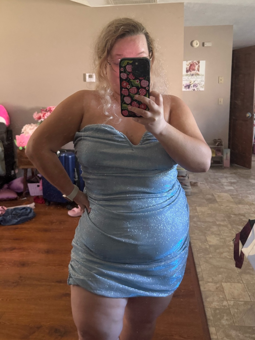 Fashion Nova Sparkle Strapless Bodycon Dress